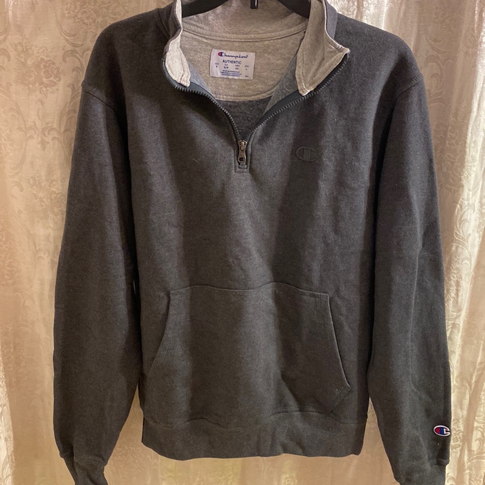 Champion heather gray quarter zip sweatshirt